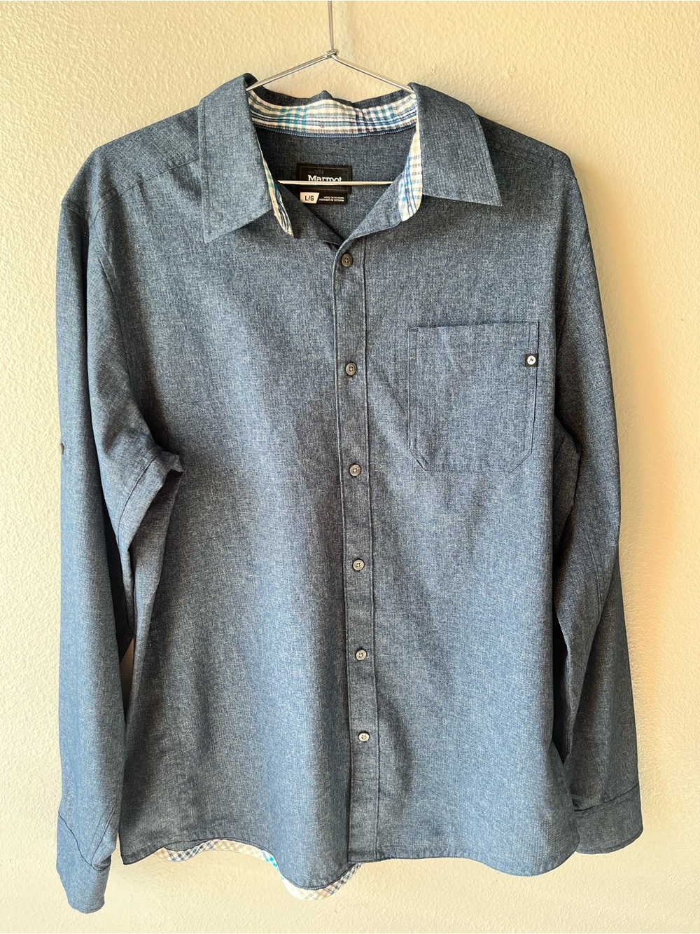 Marmot Men's Casual Button-Down Shirt in Denim Blue